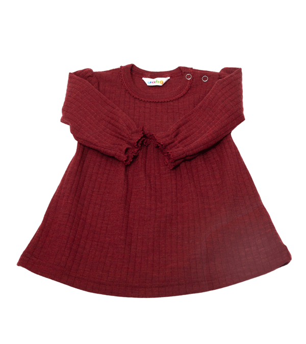 Red Currant Ribbed Merino Dress by Joha
