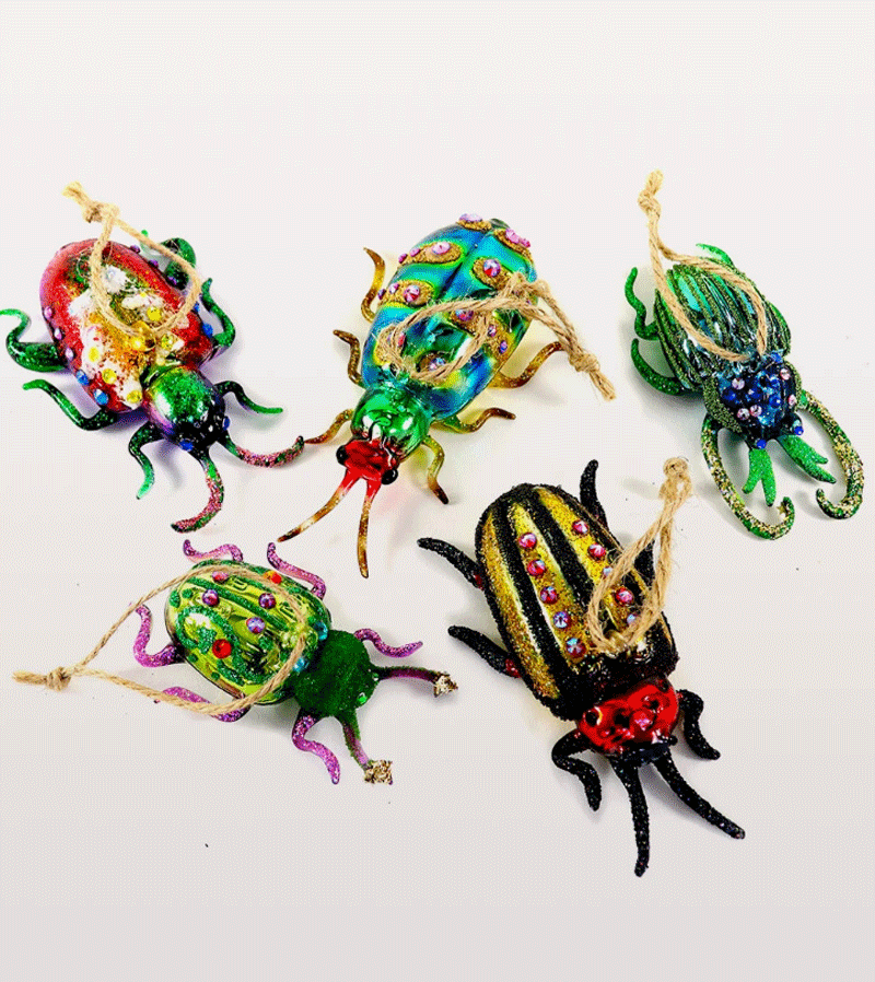 Jewel Beetle Glass Ornament by Cody Foster - Niddle Noddle