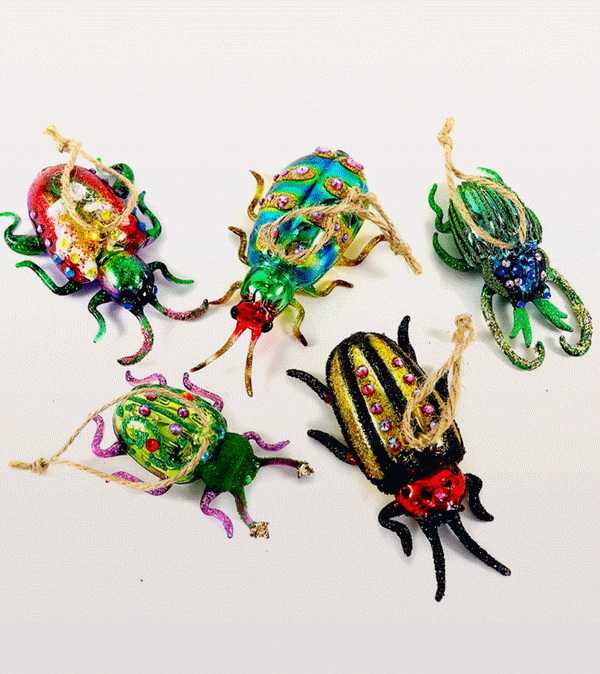 Jewel Beetle Glass Ornament by Cody Foster - Niddle Noddle
