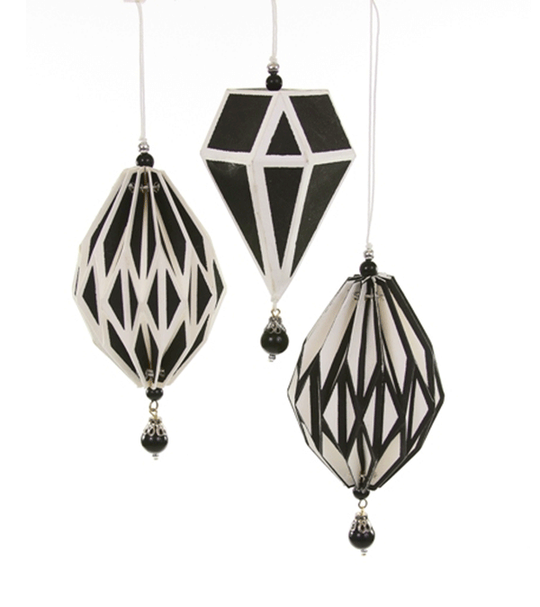 Black and White Geometric Paper Ornament by Cody Foster