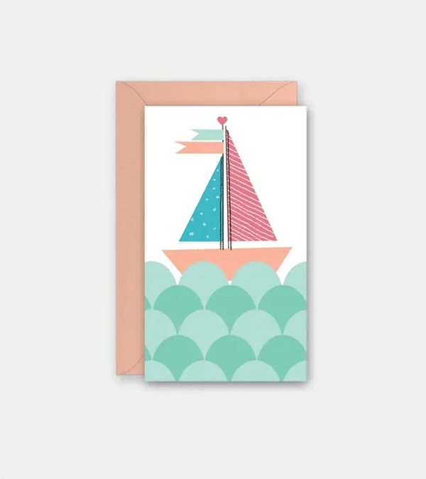 Little Sail Boat Mini Card