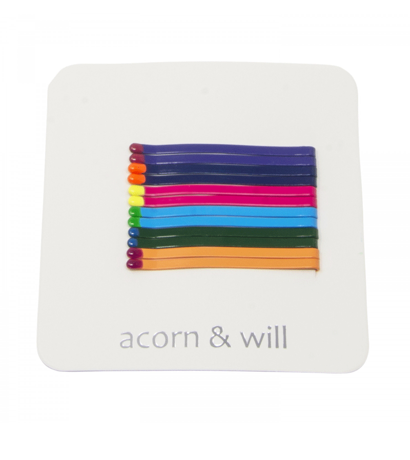 Set of 12 Bobby Pins with Coloured Tips by Acorn & Will