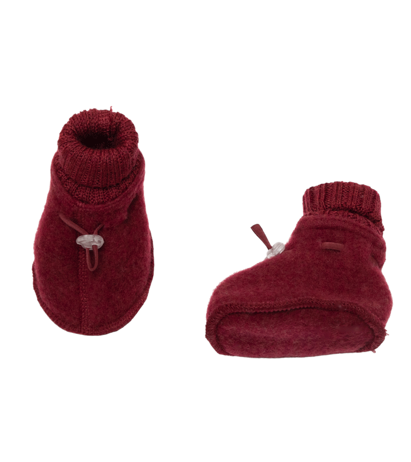 Currant Red Soft Wool Booties by Joha