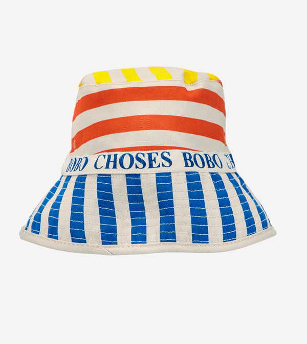 Kids Multicolor Stripes Reversible Hat by Bobo Choses