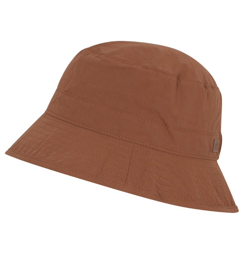 Leather Brown Bucket Sun Hat by melton