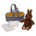 Moppettes Beau Bunny in Carry Cot by Manhattan Toys