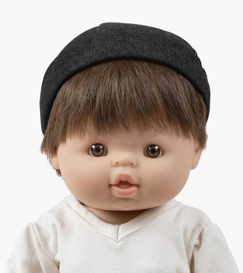 Black Denim Hat for Baby Dolls by Minikane
