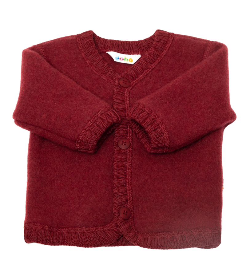 Currant Red Soft Wool Cardigan by Joha