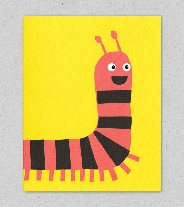 Caterpillar Blank Card by Lisa Jones Studio