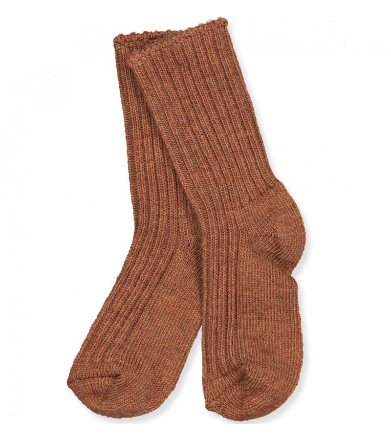 Copper Melange Wool Socks by Joha