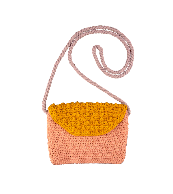 Rose and Mustard Crochet Handbag