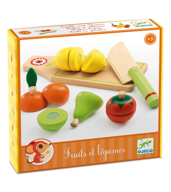 Wooden Fruit and Vegetables to Cut by Djeco