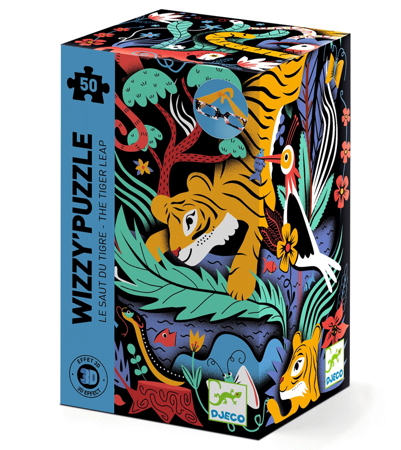 50 pcs  WIZZY'PUZZLE The Tiger Leap by djeco