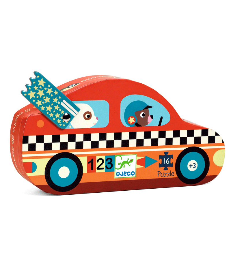 16 pcs The Racing Car Puzzle by Djeco - Niddle Noddle