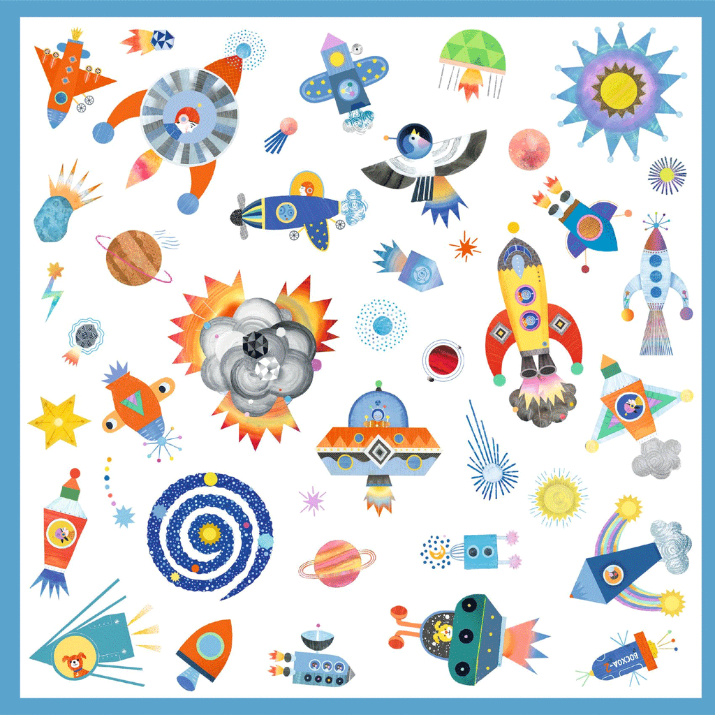 160 Interstellar Space Stickers by Djeco