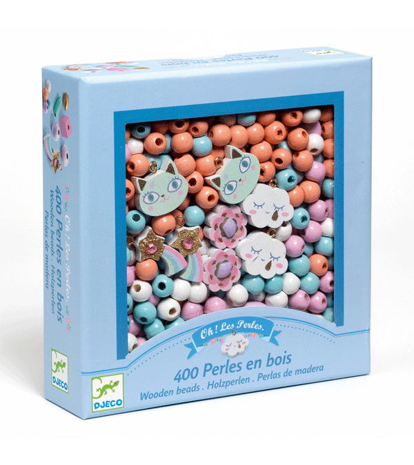 Rainbow Wooden Beads by Djeco