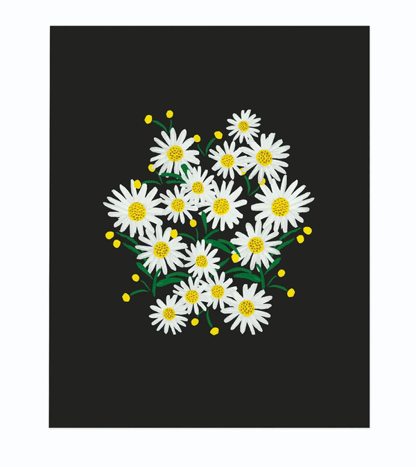 Daisies Charcoal Art Print 8 × 10 inches by Rifle Paper Co.
