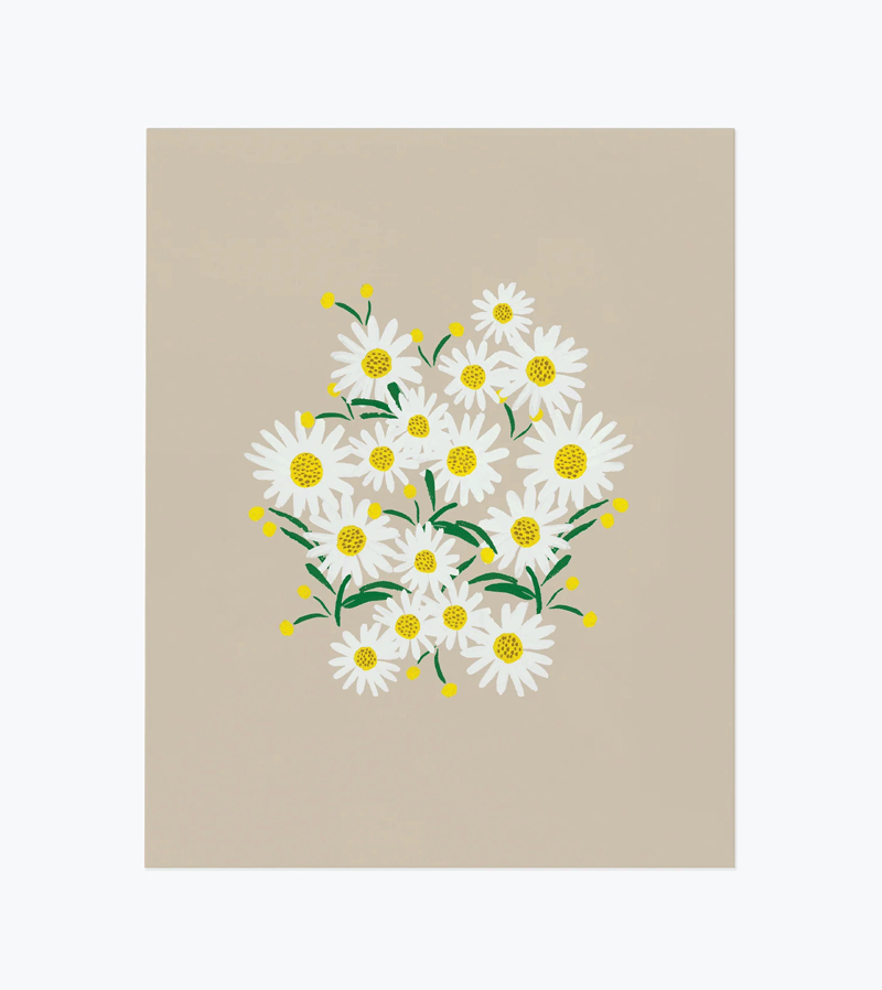 Daisies Khaki Art Print 8 × 10 inches by Rifle Paper Co.
