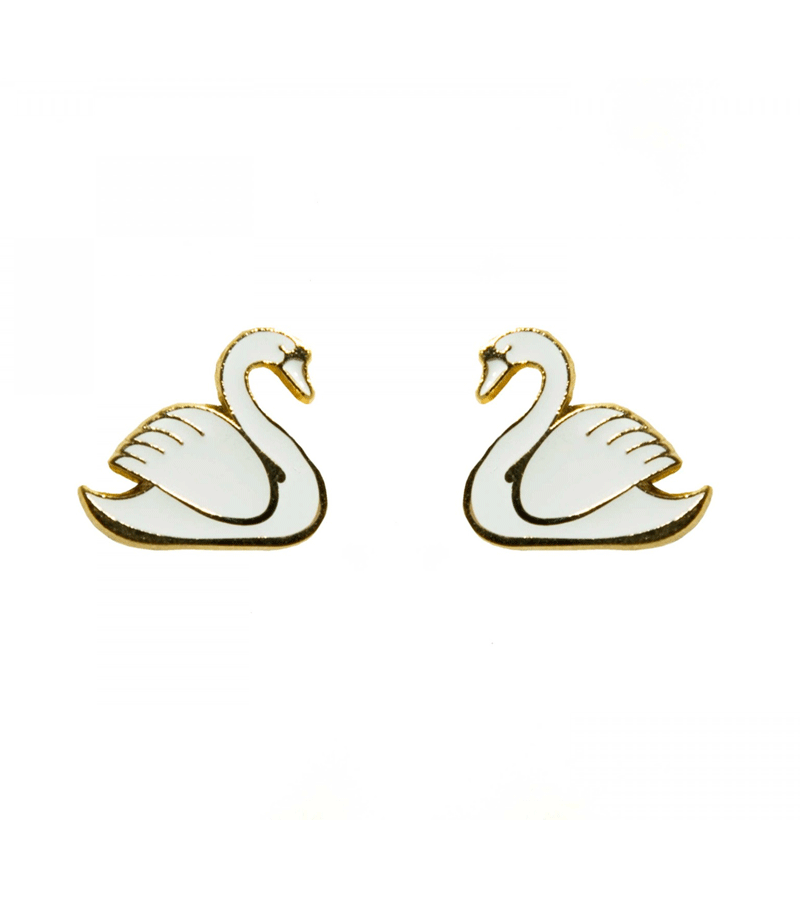 Swan Earrings by Acorn & Will”