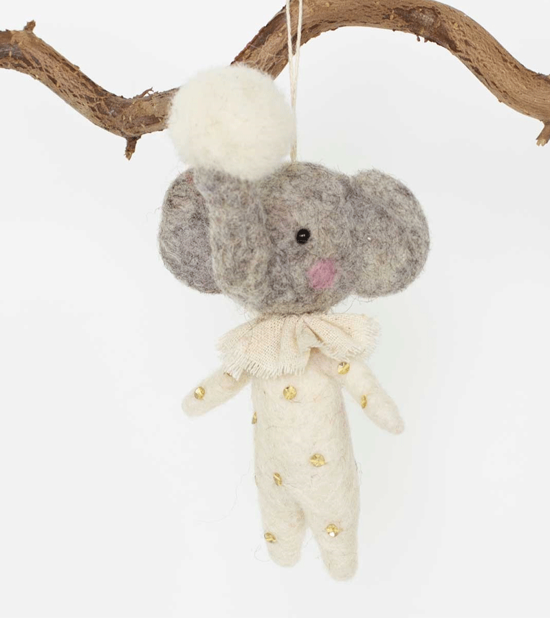 Elephant with Ball Wool Ornament by AfroArt