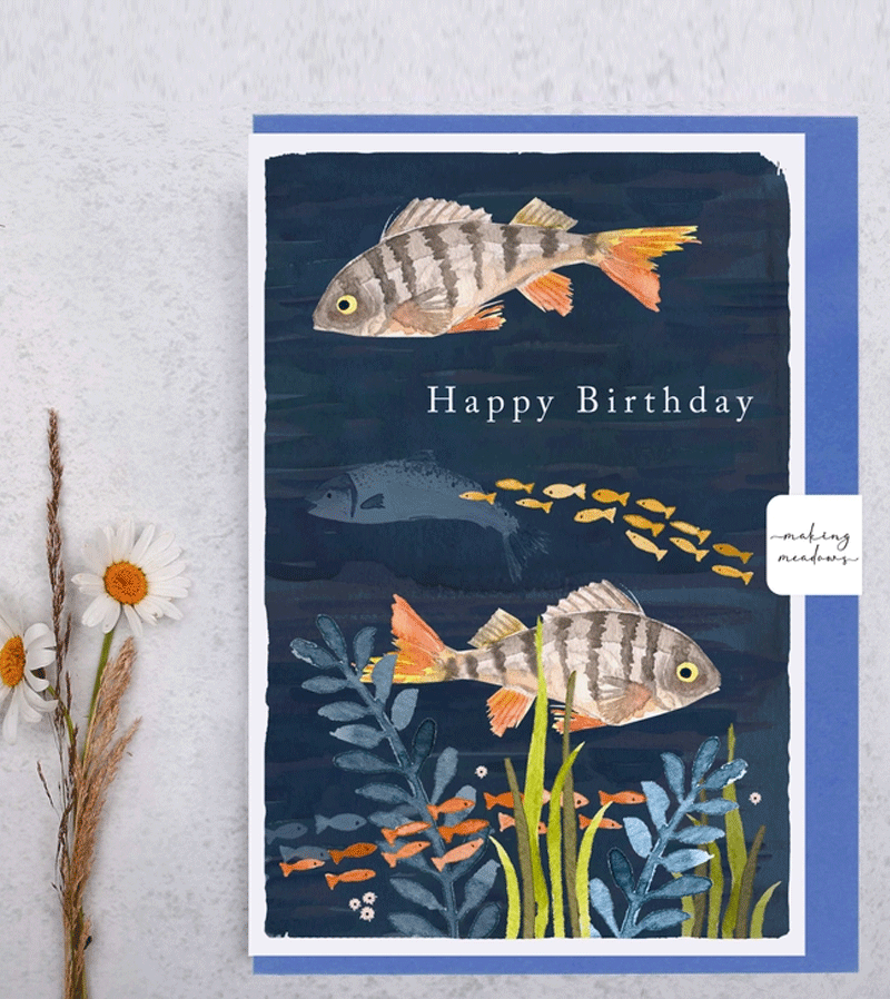 Happy Birthday Fish Greeting Card by Making Meadows