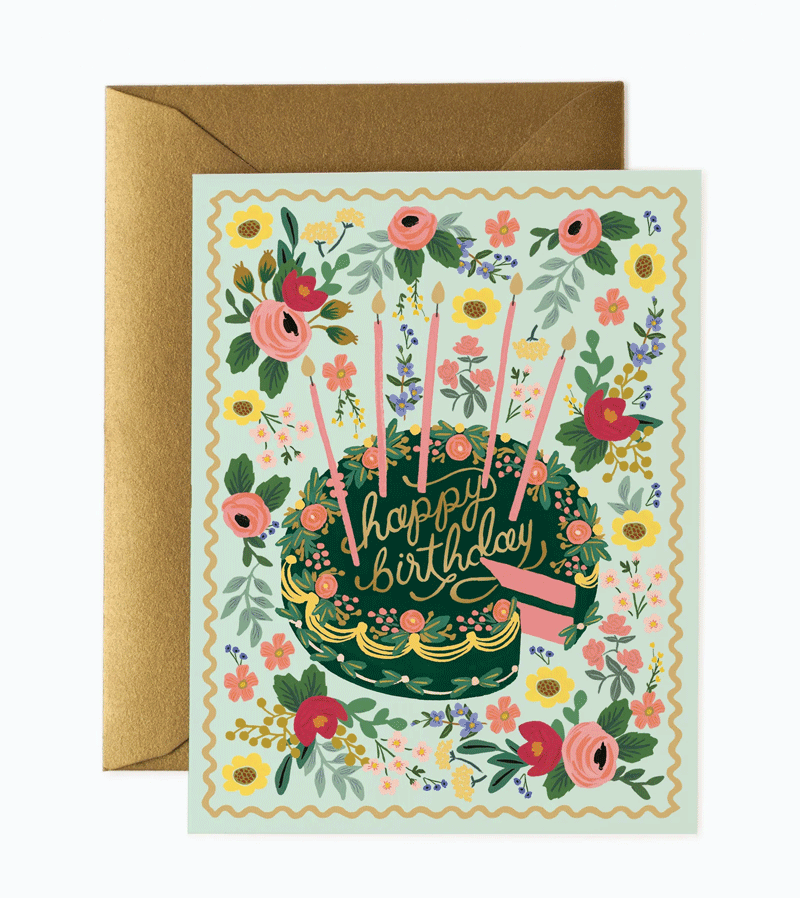 Floral Cake Birthday Card by Rifle Paper Co.