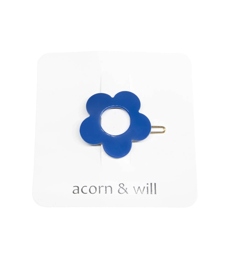 Ink Blue Retro Flower Hair Clip by Acorn & Will
