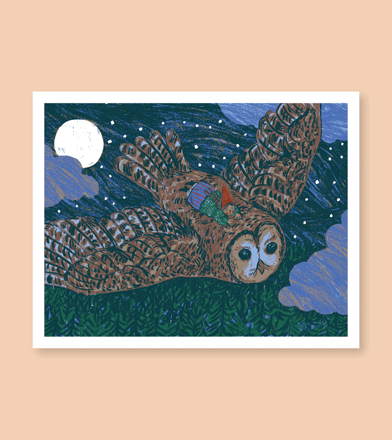 Flying With Otis Print by Phoebe Wahl