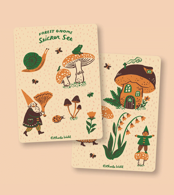 Forest Gnome Sticker Set by Phoebe Wahl