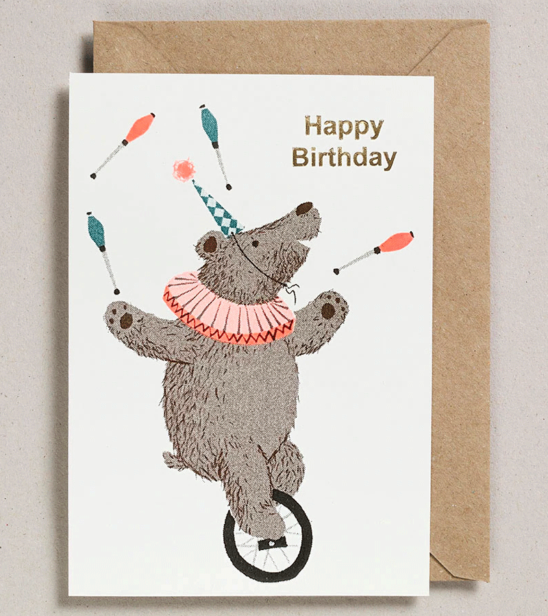Bear Happy Birthday Card by Petra Boase