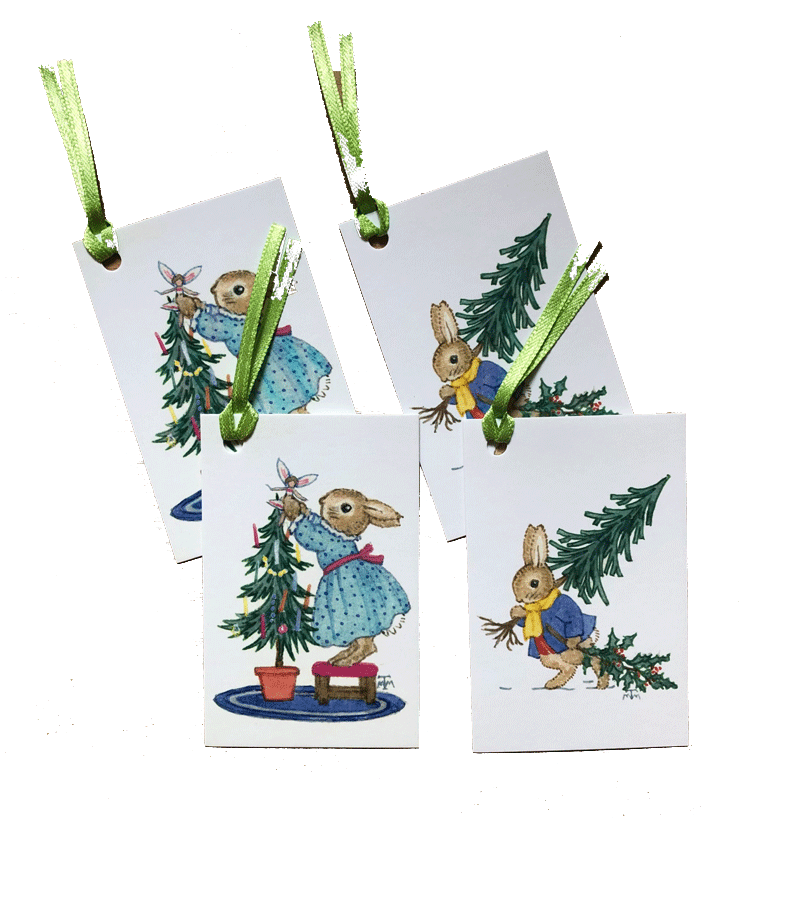 Set of 4 Gift Tags by Margaret Tempest