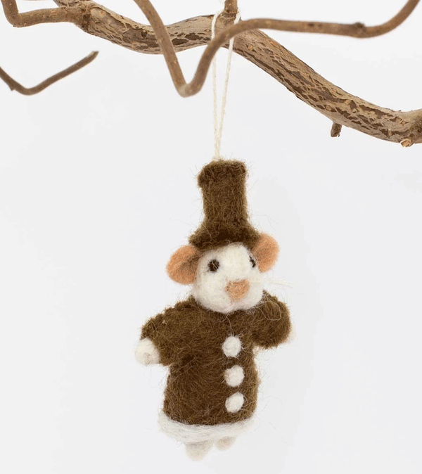 Gingerbread Mouse Wool Ornament by AfroArt