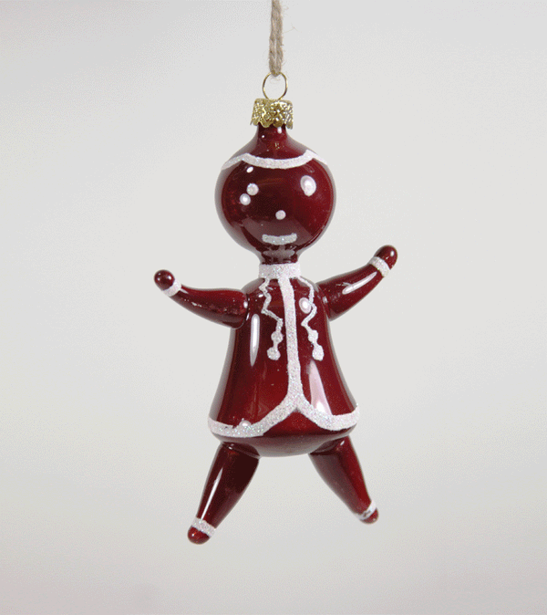 Gingerbread Man Glass Ornament by Cody Foster