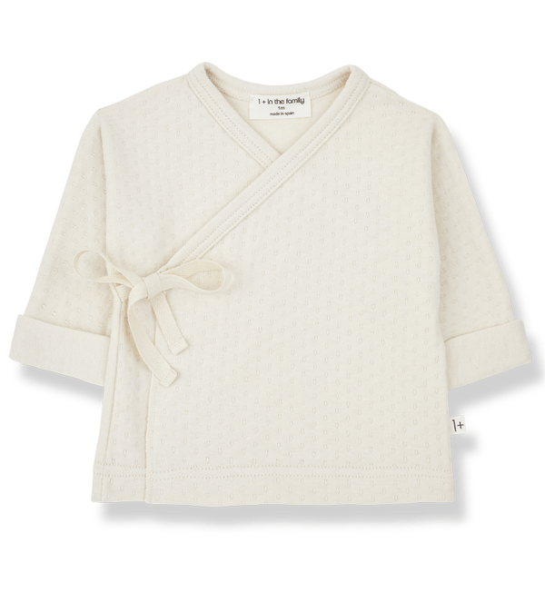 Ivory Pointelle Giotto Crossover Top by 1+ in the Family