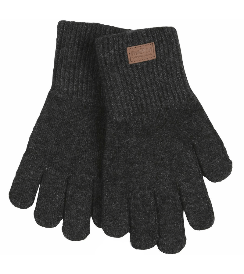 Grey Melange Wool Blend Gloves by Melton