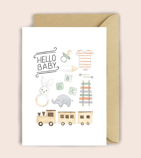 Hello Baby Toys Card by Luvter Paper