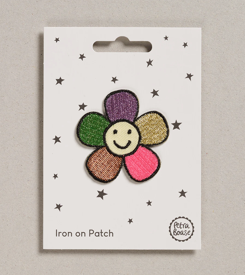 Happy Flower Iron on Patch by Petra Boase