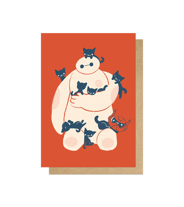 Baymax and Kittens Greetings Card by Jay Fleck