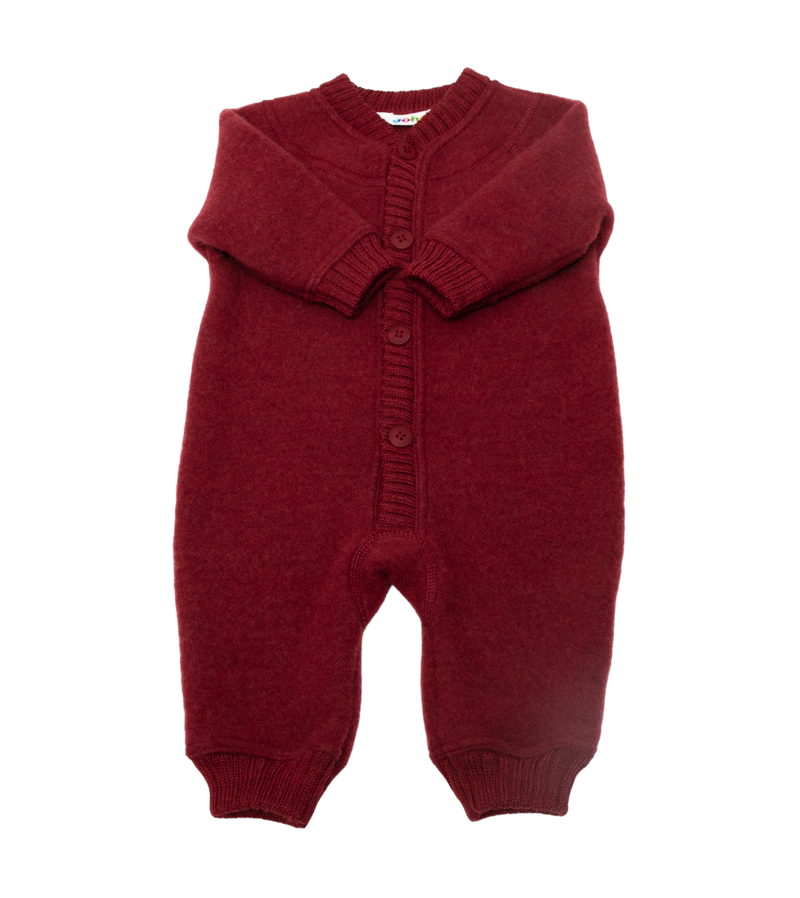 Currant Red Soft Wool Jumpsuit by Joha