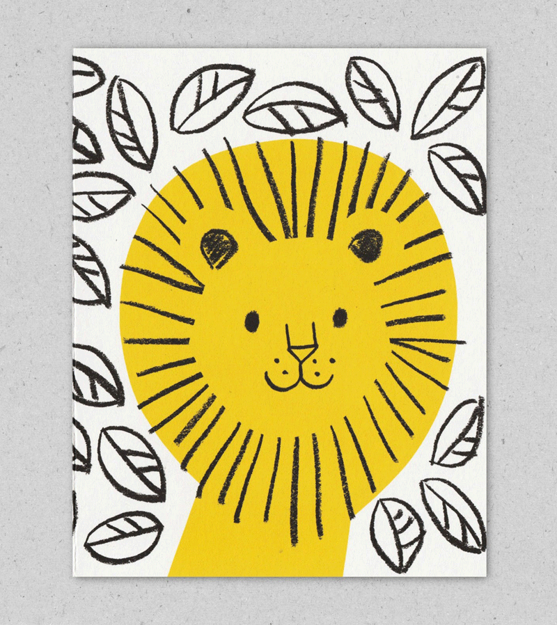 Jungle Lion Blank Card by Lisa Jones Studio