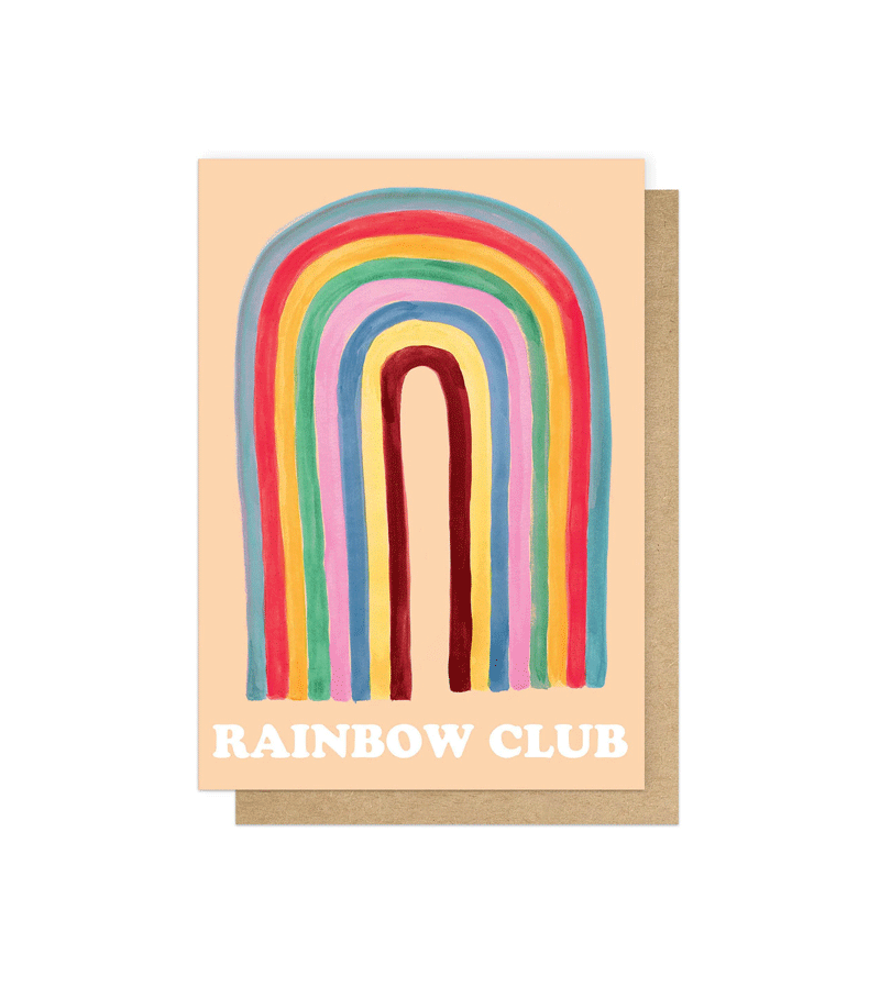 Rainbow Club Greetings Card by Kid of the Village