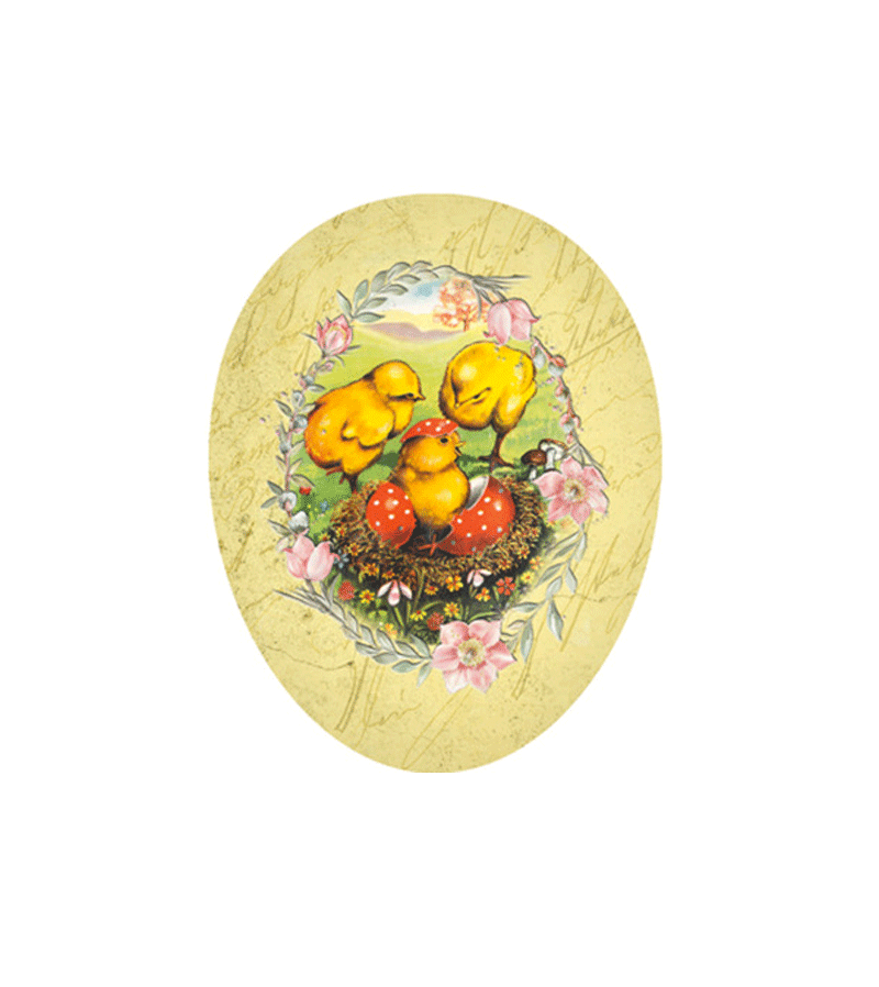 18cm Coloured Retro Cardboard Easter Egg