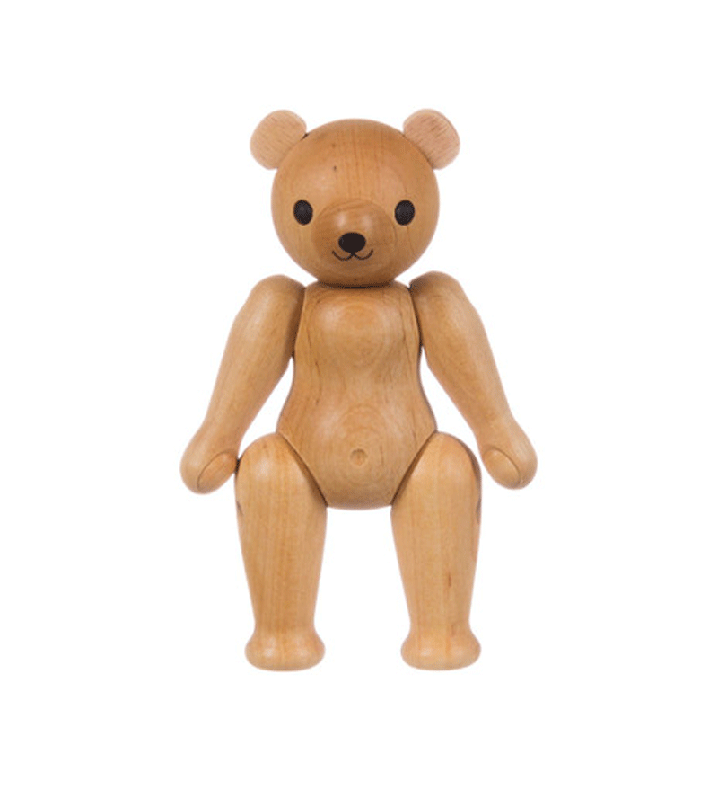 Wooden Teddy Bear Figurine