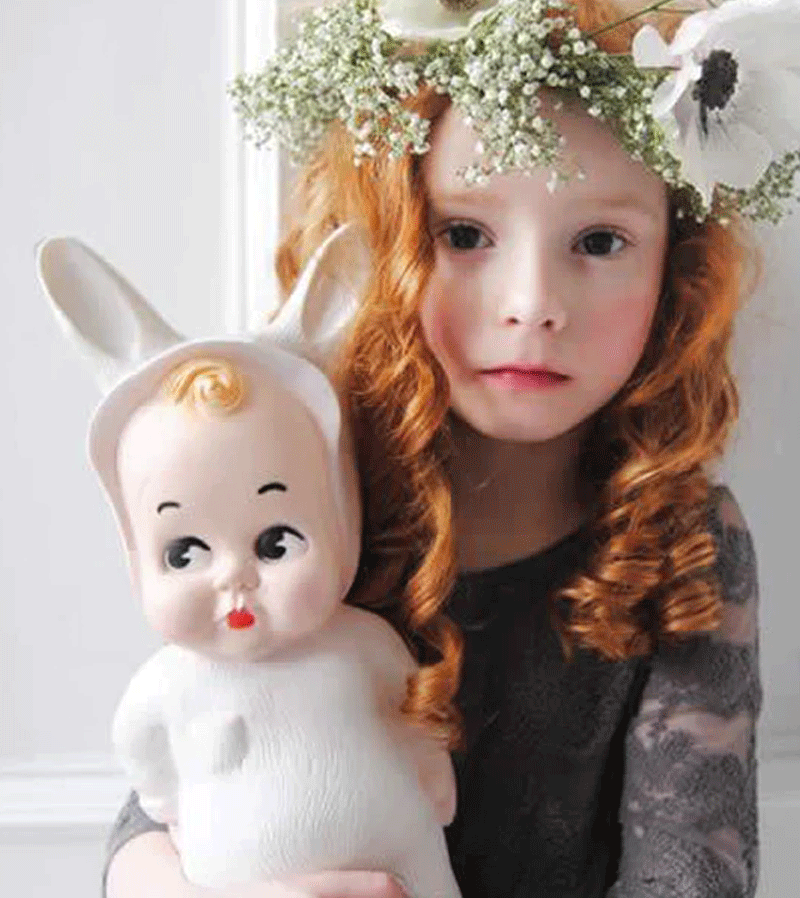 White Baby Lapin and Me Lamp - Niddle Noddle