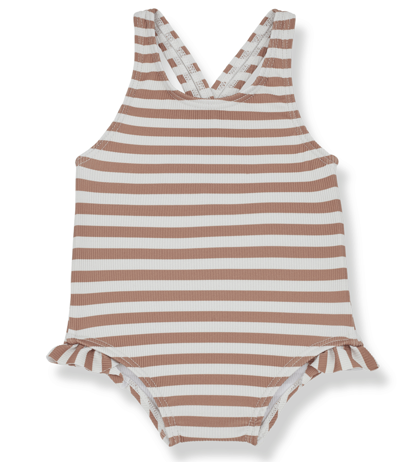 Striped Apricot Margherita Swimsuit by 1+ in the Family