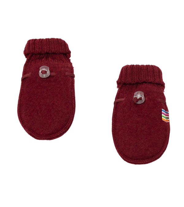 Currant Red Soft Wool Baby Mittens by Joha