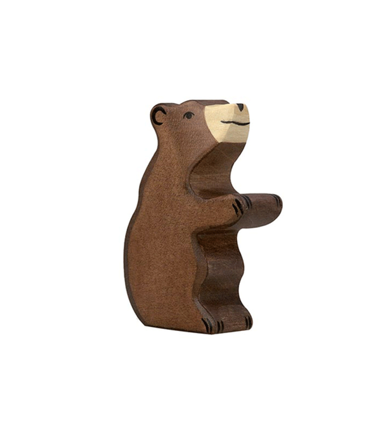 Wooden Sitting Bear Cub by Holztiger