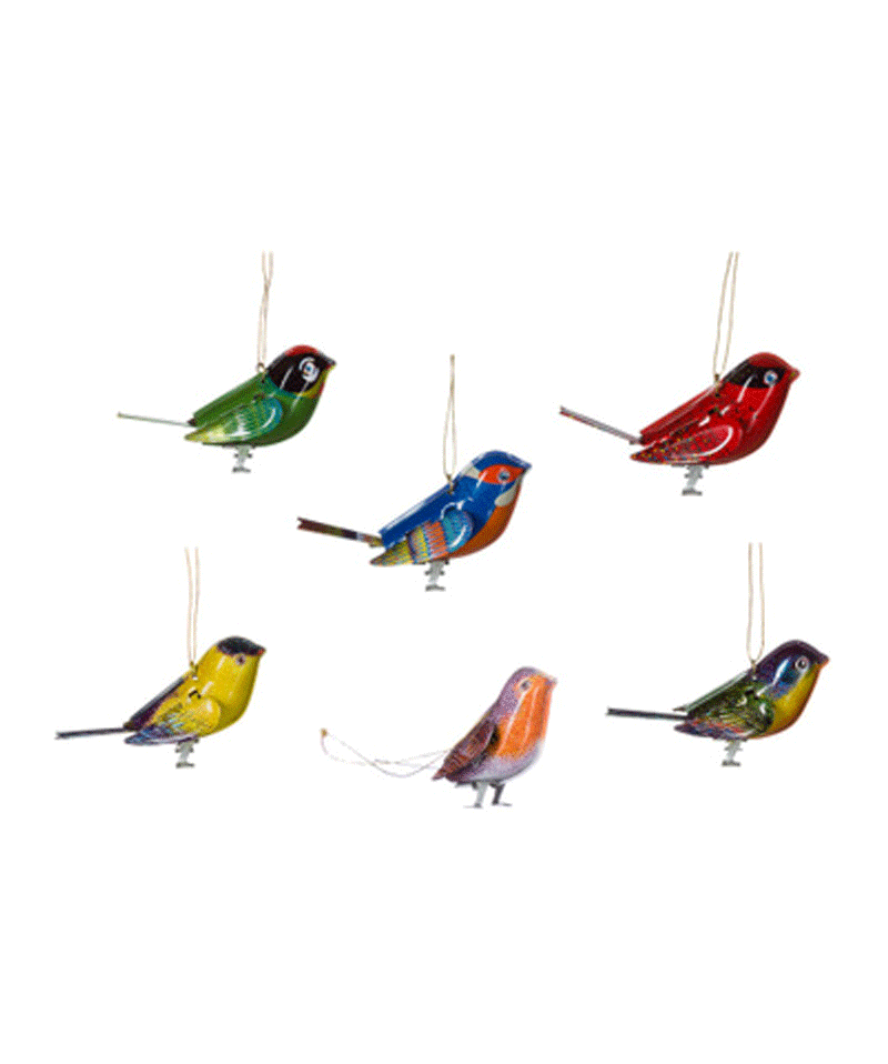 Assorted Hanging Tin Bird Decoration