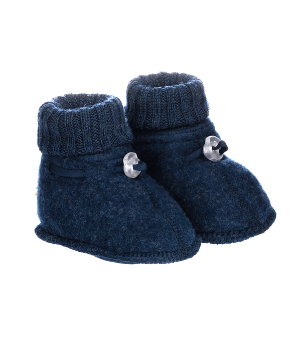 Navy Soft Wool Booties by Joha