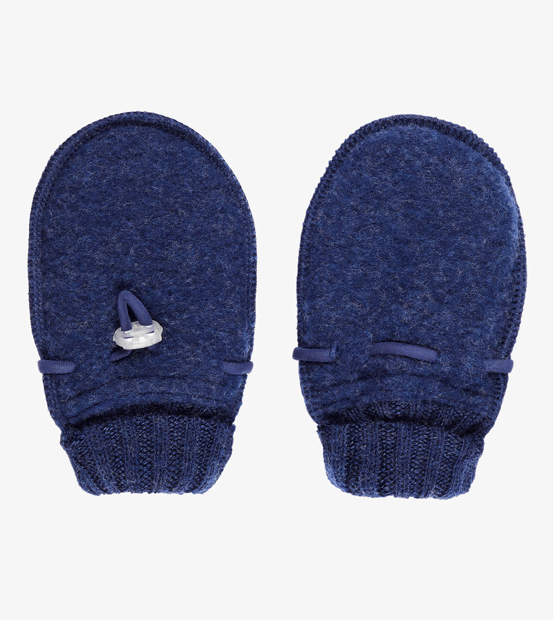 Navy Soft Wool Baby Mittens by Joha